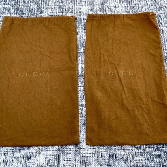 Gucci Dust Bag Brown Cotton Storage Bag Draw String Made in Italy Authentic - Picture 3 of 11